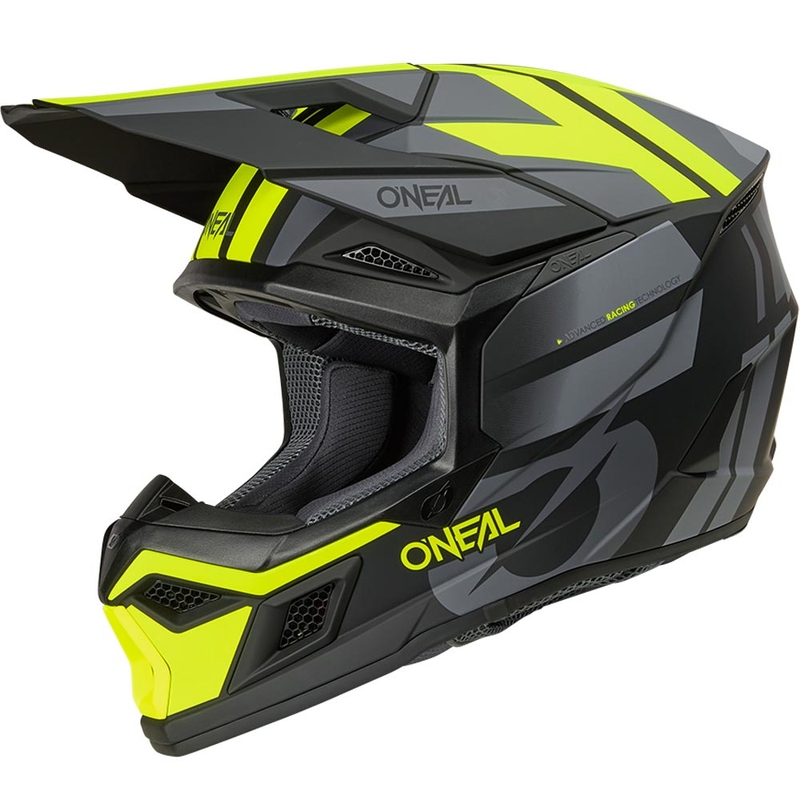 Motokrosová prilba O´Neal 3SRS Ride matná čierno-šedo-fluo žltá