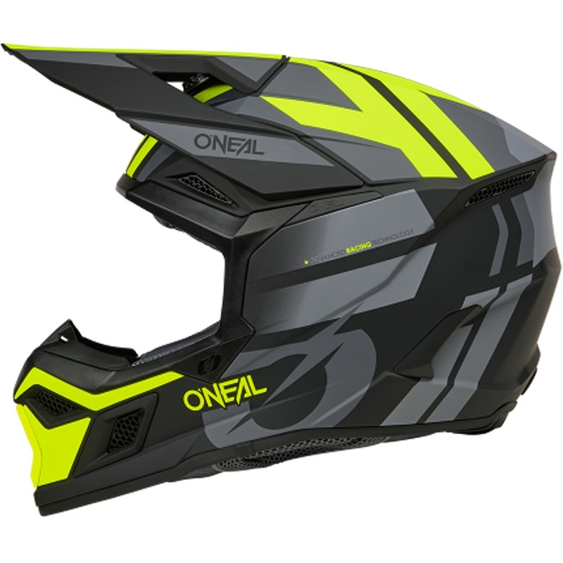 Motokrosová prilba O´Neal 3SRS Ride matná čierno-šedo-fluo žltá