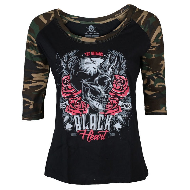 Dámske tričko Black Heart Devil Rose Camo výpredaj