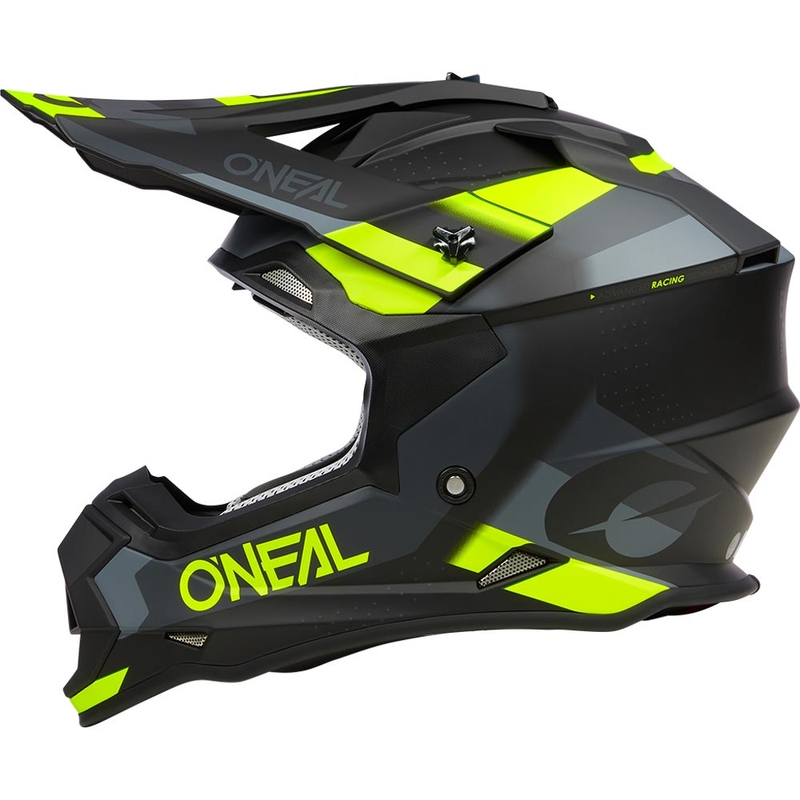Motokrosová helma O´Neal 2SRS Spyde matná čierno-šedo-fluo žltá