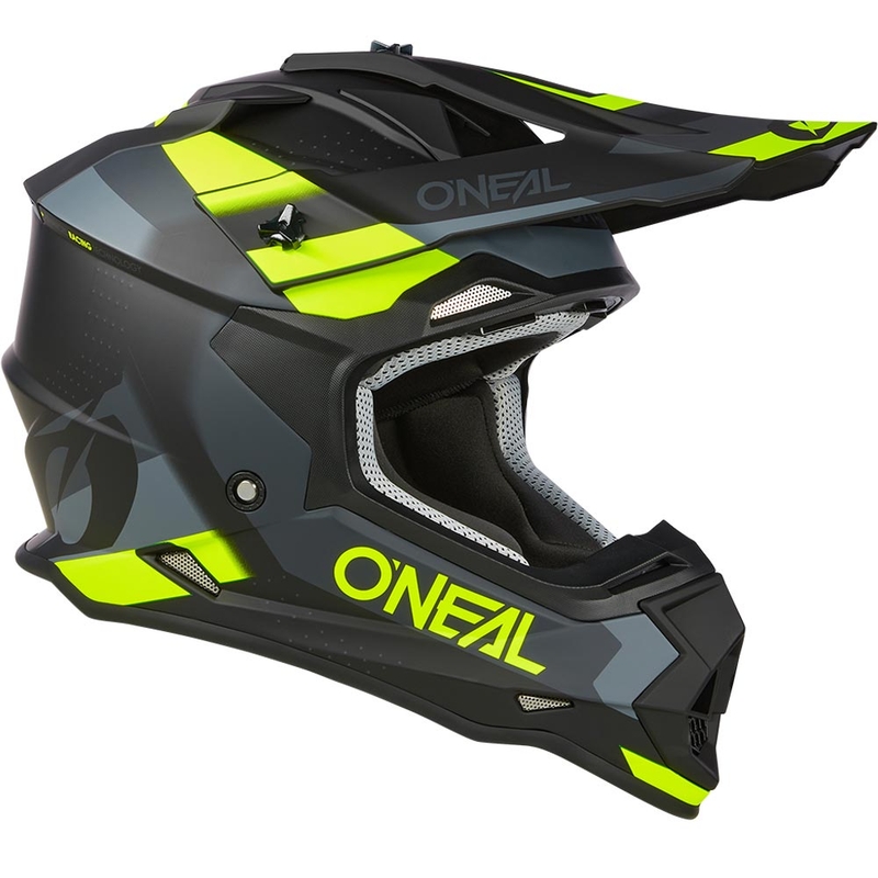 Motokrosová helma O´Neal 2SRS Spyde matná čierno-šedo-fluo žltá