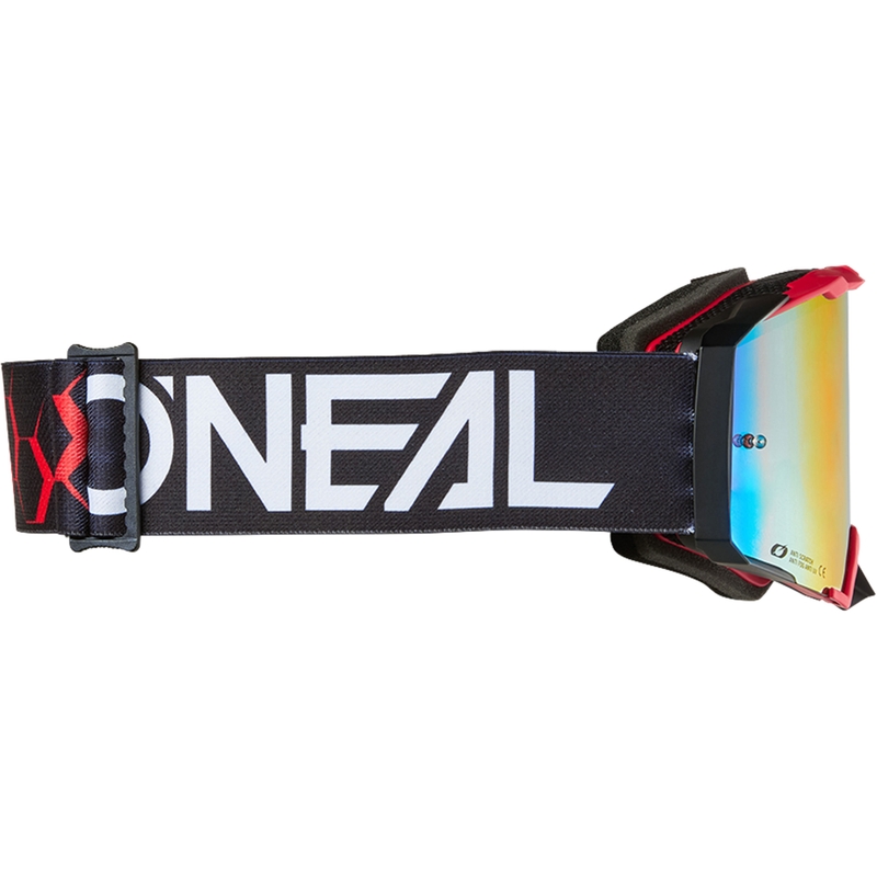 Motokrosové okuliare O´Neal B-33 Hexa čierno-červené (iridiovo červené plexi)