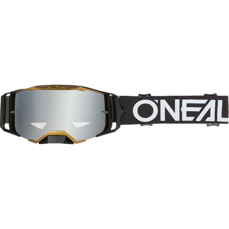 Motokrosové okuliare O´Neal B-33 Hexa čierno-zlaté (strieborné zrkadlové plexi)