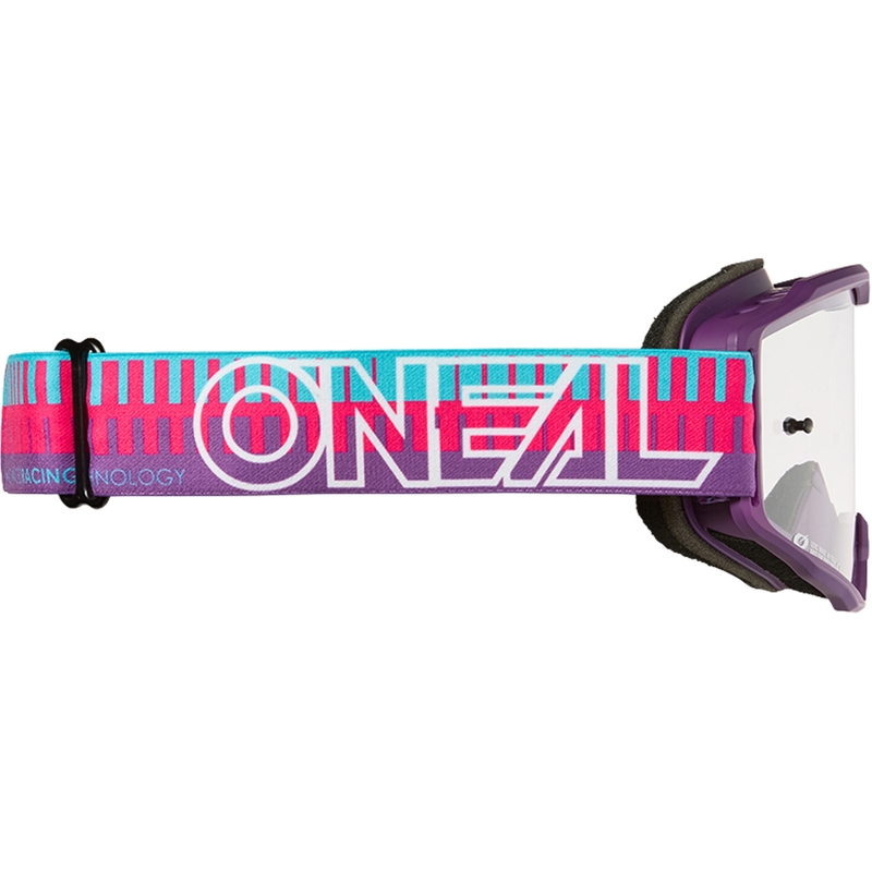 Motokrosové okuliare O´Neal B-10 Striped ružovo-fialové (číre plexi)