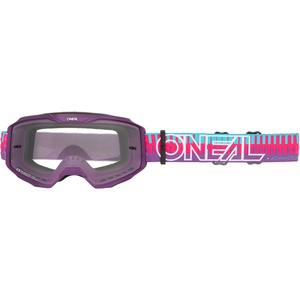 Motokrosové okuliare O´Neal B-10 Striped ružovo-fialové (číre plexi)