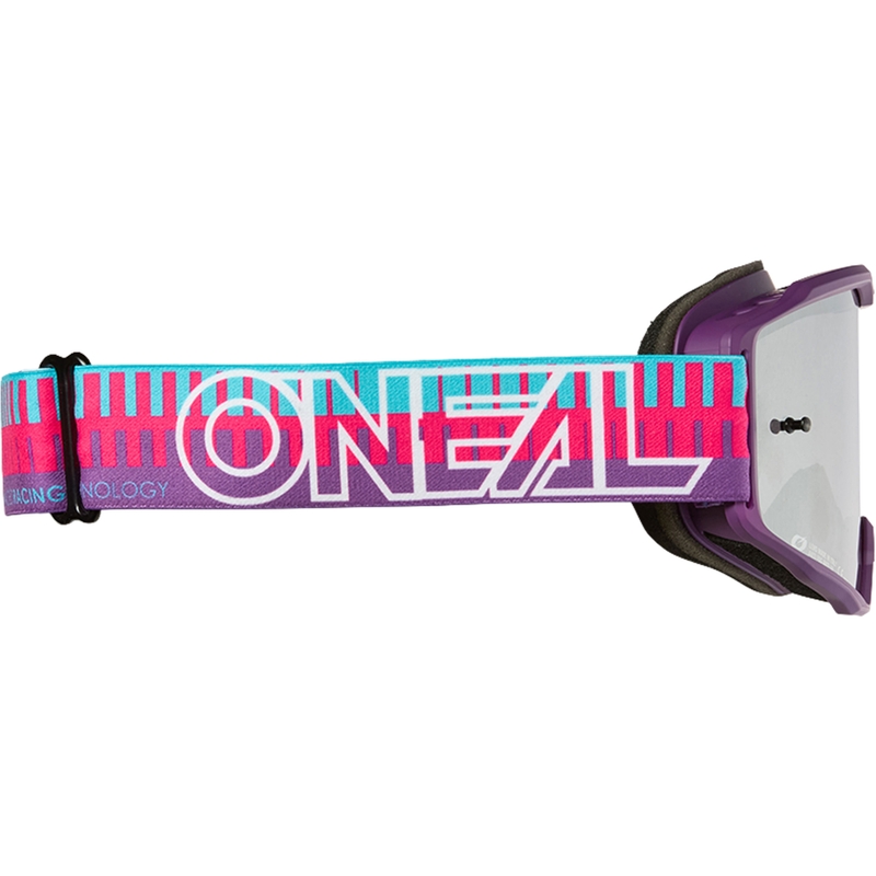 Motokrosové okuliare O´Neal B-10 Striped ružovo-fialové (zrkadlové strieborné plexi)