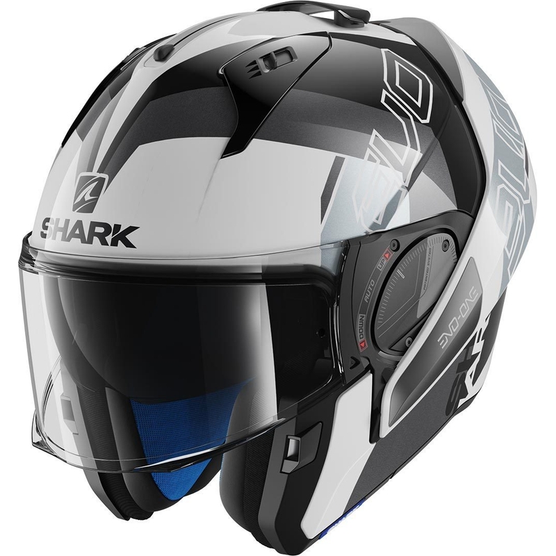Preklápacia prilba SHARK EVO-ONE 2 Slasher čierno-bielo-strieborná