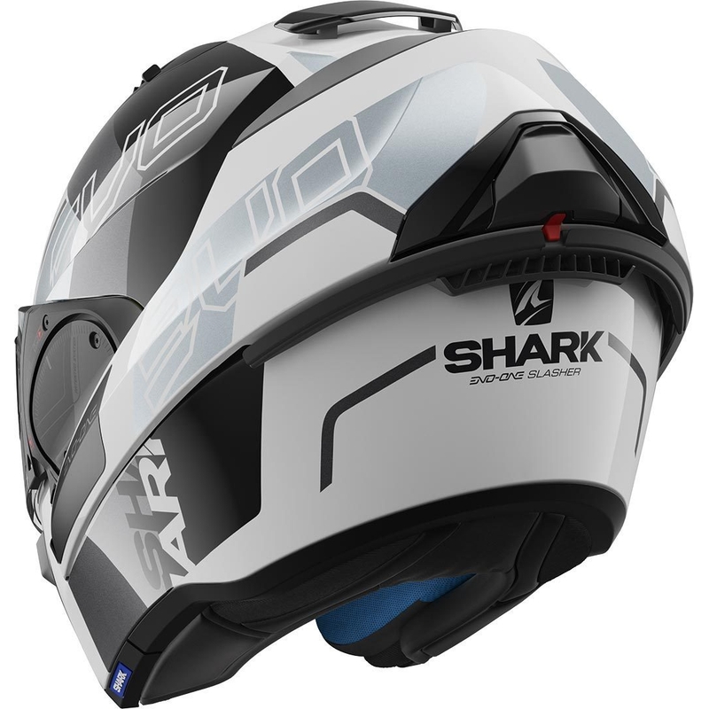 Preklápacia prilba SHARK EVO-ONE 2 Slasher čierno-bielo-strieborná