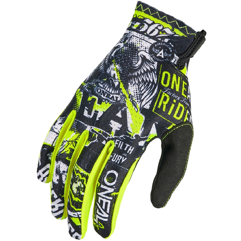 Motokrosové rukavice O´Neal Matrix Attack čierno-fluo žlté