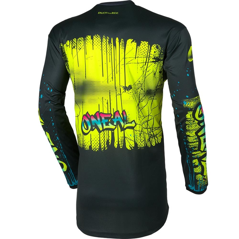 Detský motokrosový dres O'Neal Element Rancid čierno-fluo žltá