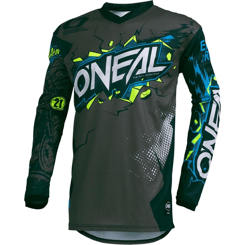 Detský motokrosový dres O'Neal Element Villain sivý