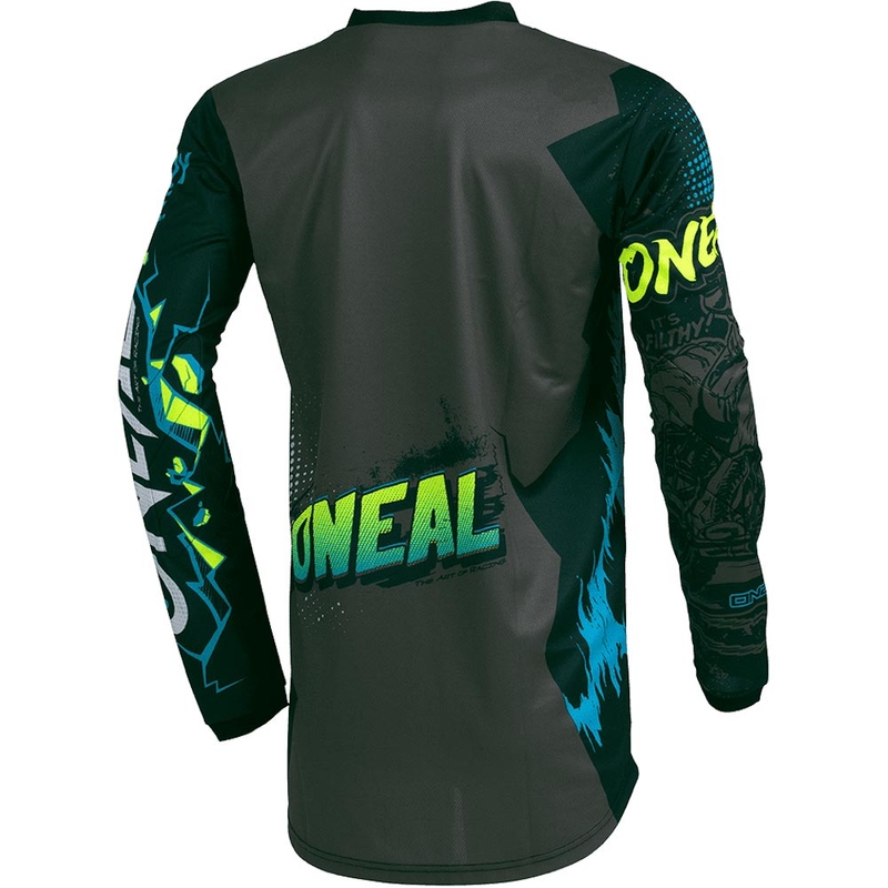 Detský motokrosový dres O'Neal Element Villain sivý