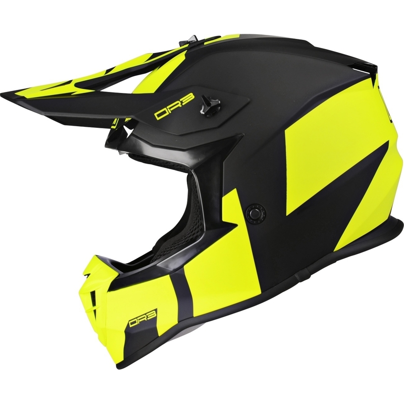 Motokrosová prilba na motocykel Lazer OR-3 Rocky čierno-fluo žltá