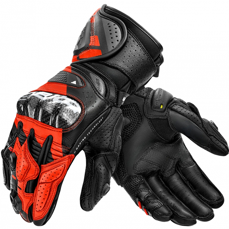 Rukavice na motorku Shima RS-3 fluo červené