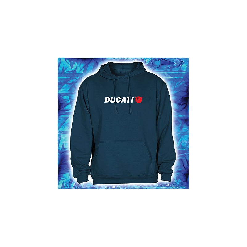 Mikina s motívom Ducati navy s kapucňou výpredaj