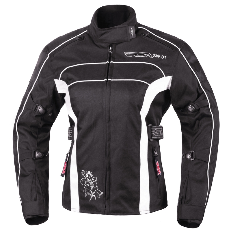 Moto bunda dámska RSA SW-01 čierno-biela - II. akosť
