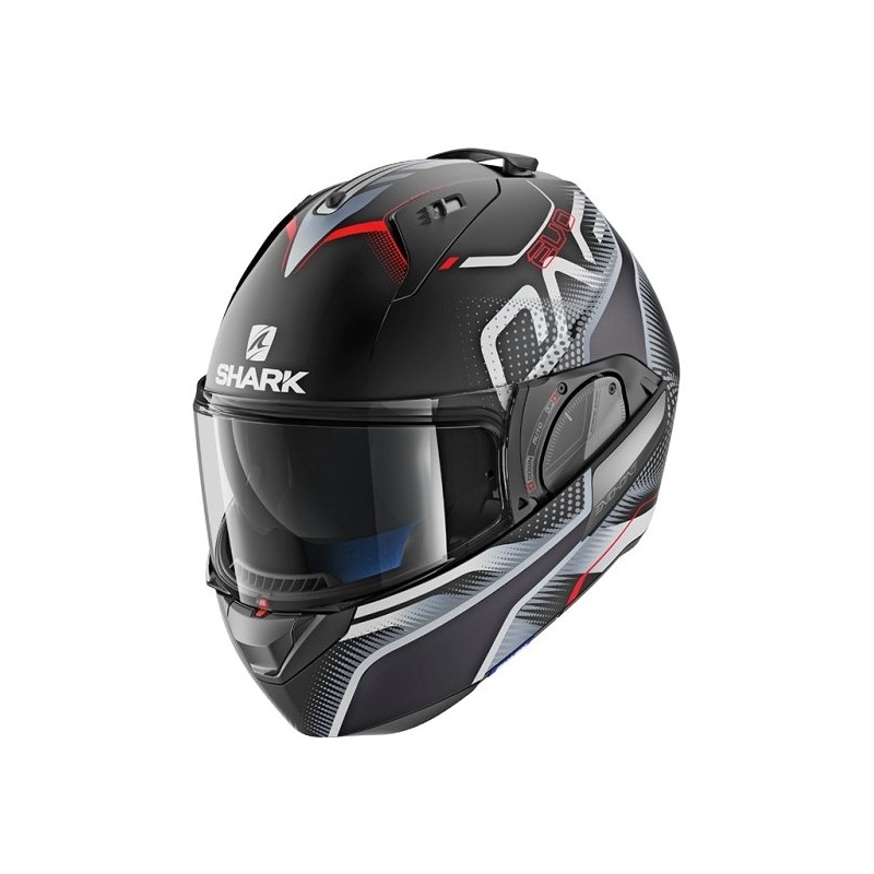 Preklápacia prilba SHARK EVO-ONE 2 Keenser Mat čierno-strieborno-červená