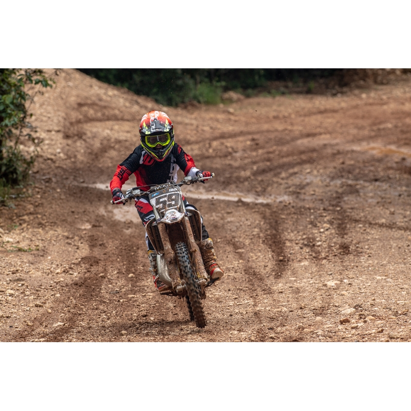 Detské motokrosové nohavice Shot DEVO Ultimate čierno-červené