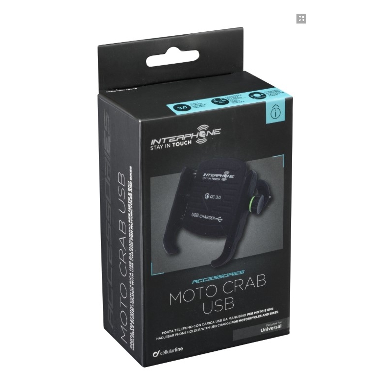 Univerzálny držiak Interphone Motocrab s USB portom