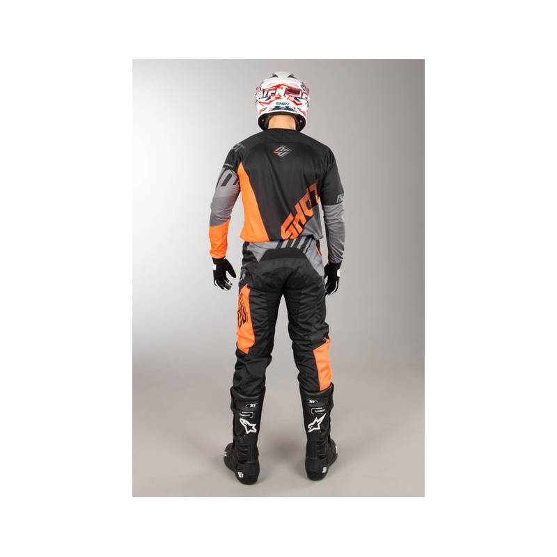 Komplet (dres + nohavice) Shot DEVO Ultimate čierno-fluorescenčno oranžový