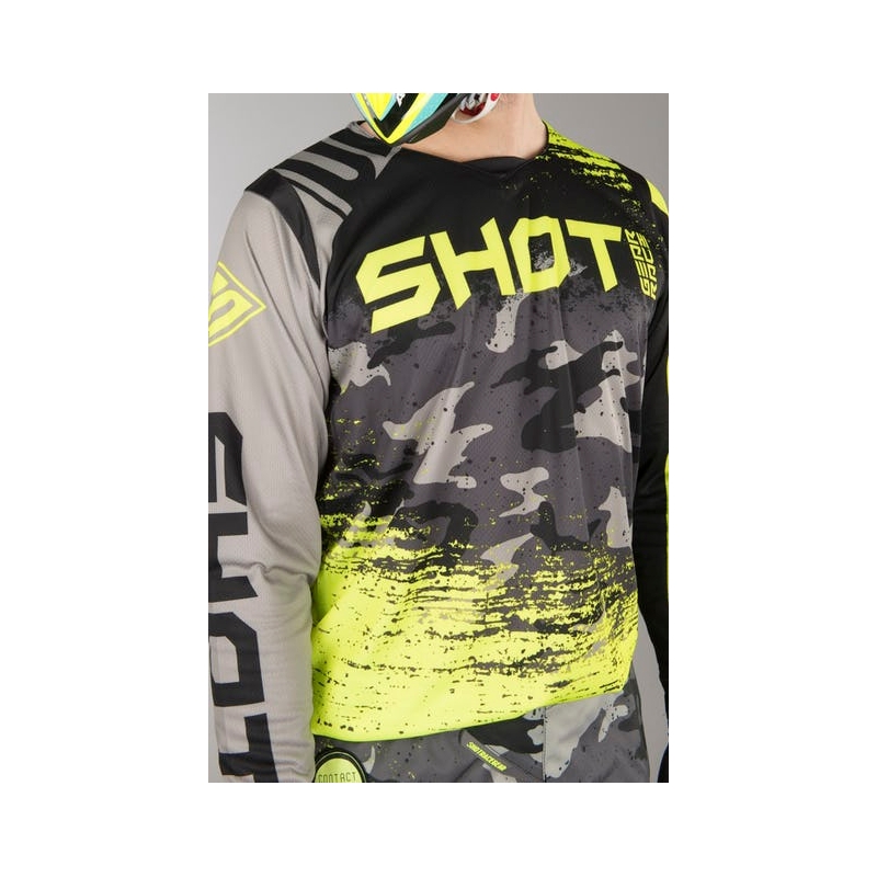 Komplet (dres + nohavice) Shot CONTACT Counter šedo-fluorescenčno žltý