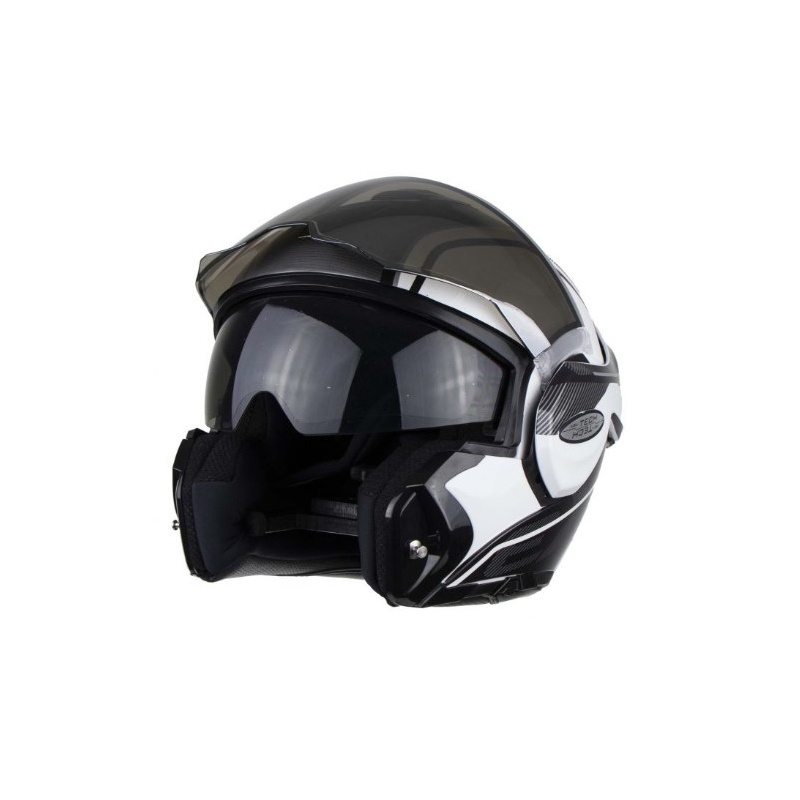 Preklápacia prilba Scorpion EXO-TECH Time-Off bielo-strieborná