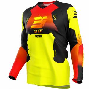 Detský motokrosový dres Shot Draw Rocket fluo žltý
