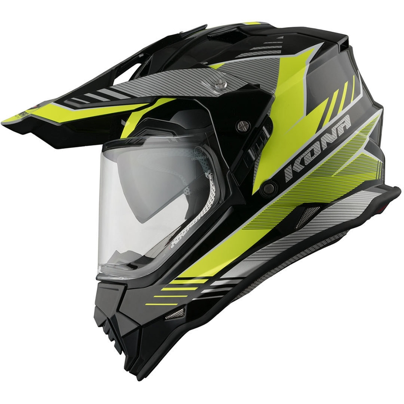 Enduro prilba Vemar Kona Explorer čierno-strieborno-fluorescenčno-žltá výpredaj