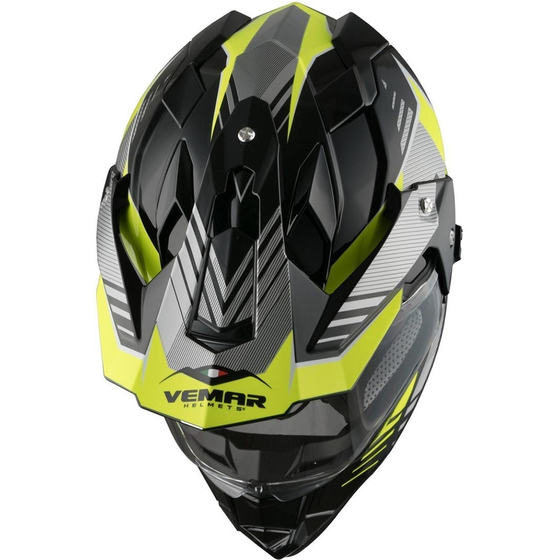 Enduro prilba Vemar Kona Explorer čierno-strieborno-fluorescenčno-žltá výpredaj