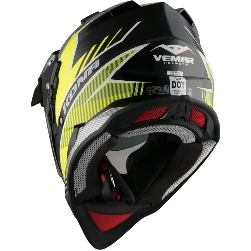 Enduro prilba Vemar Kona Explorer čierno-strieborno-fluorescenčno-žltá výpredaj