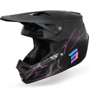 Detská motokrosová helma Shot Speed Rac perleťovo čierna