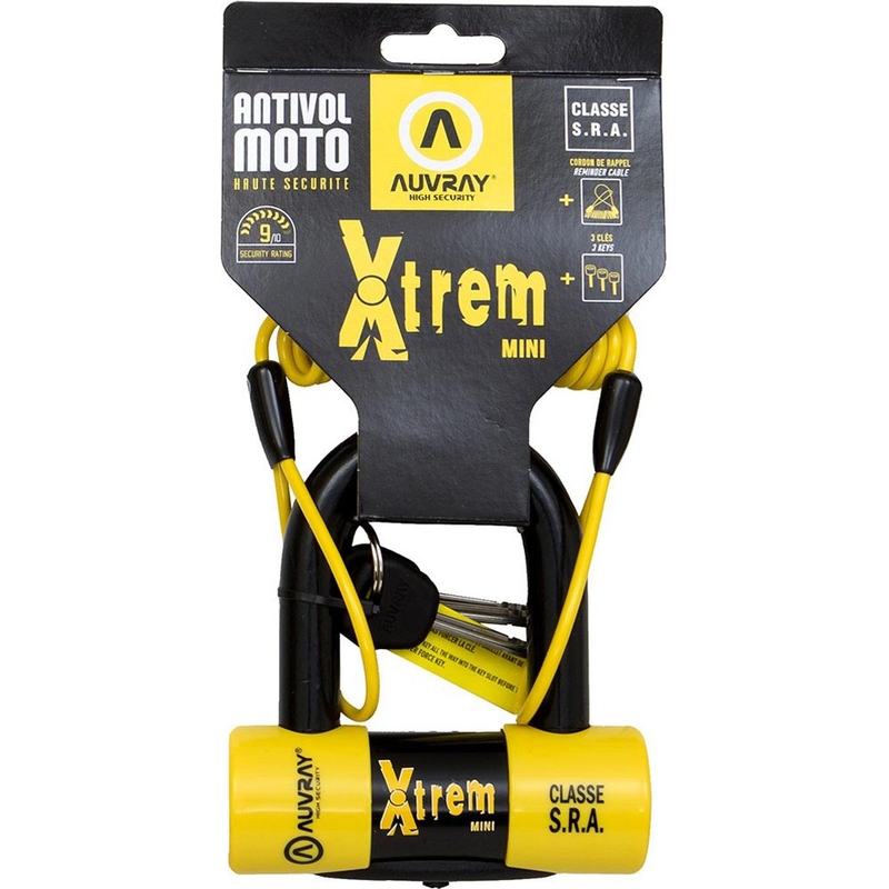 Zámok na brzdový kotúč Auvray XTREM Mini 16 mm žltý