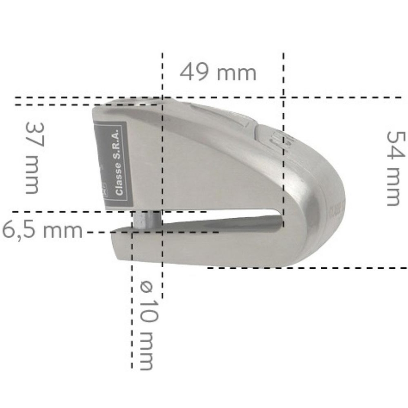 Zámok na brzdový kotúč Auvray B-Lock 10 s alarmom 120 dB oceľovo strieborný