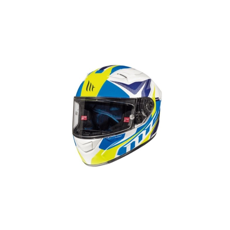 Integrálna prilba na motocykel MT Kre Lookout bielo-modro-fluo žltá výpredaj
