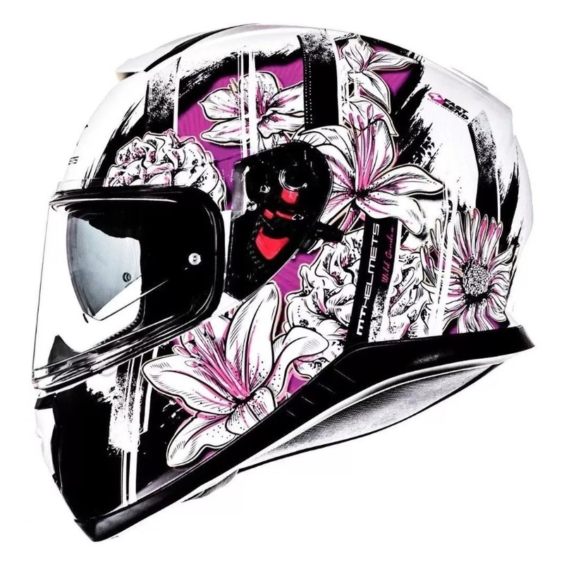 Integrálna prilba na motocykel MT Thunder 3 SV Wild Garden bielo-fialová