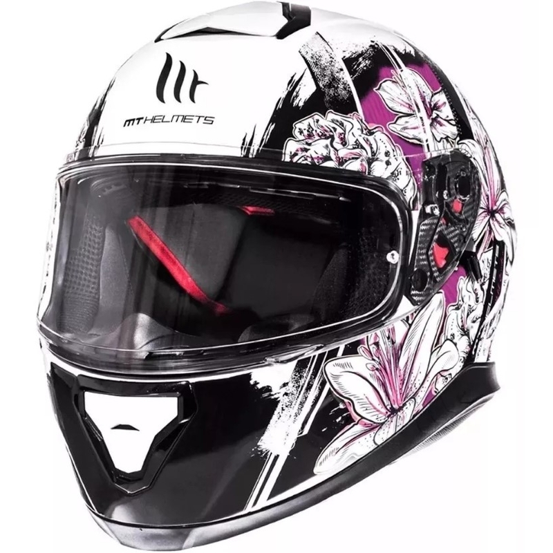 Integrálna prilba na motocykel MT Thunder 3 SV Wild Garden bielo-fialová