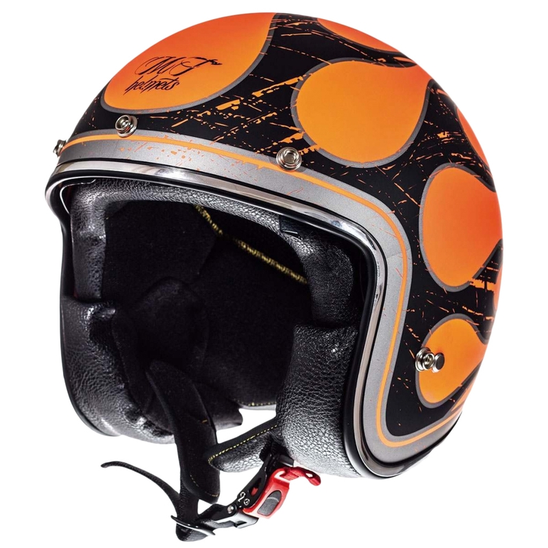 Prilba na motocykel otvorená MT LeMans SV Flaming fluorescenčno-oranžová výpredaj
