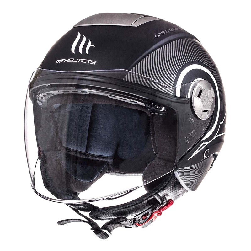 Prilba na motocykel otvorená MT City Eleven SV Tron čierna matná-biela výpredaj