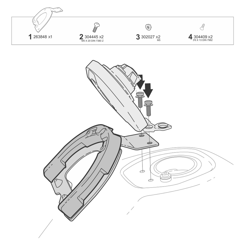 Montážna sada Click systém SHAD pre KAWASAKI KLE 500 / SE (2025<) 2026-2026