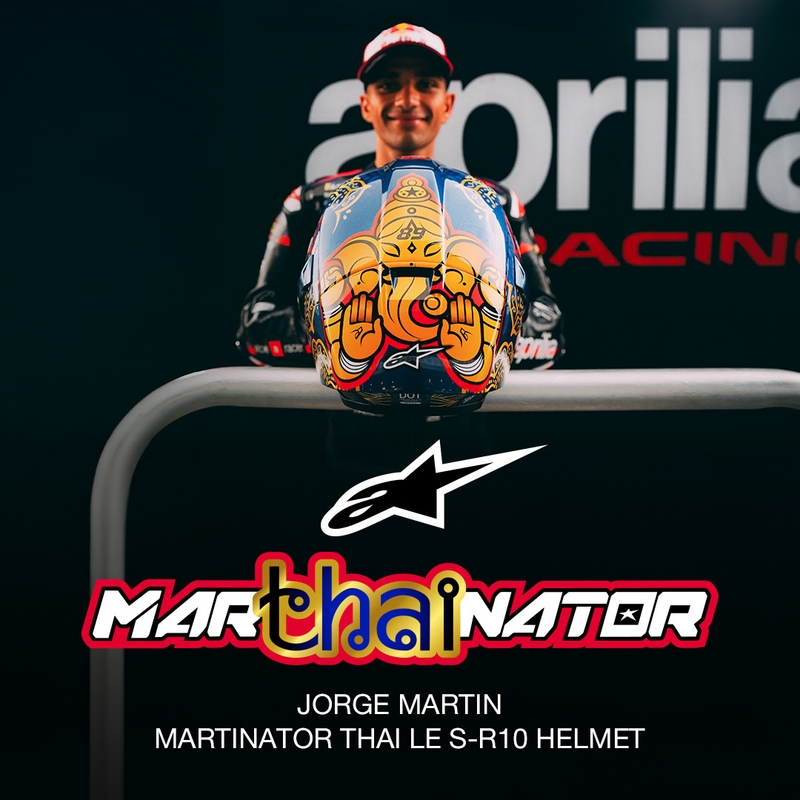 Integrálna helma na motorku Alpinestars Supertech R10 Marthainator limitovaná edícia JORGE MARTIN modro perleťovo zlato červená