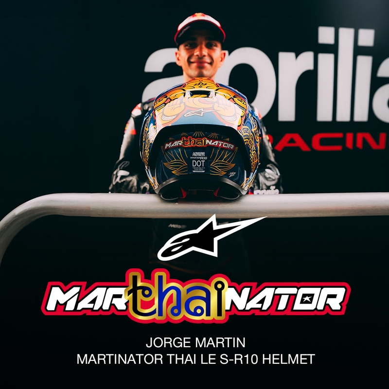 Integrálna helma na motorku Alpinestars Supertech R10 Marthainator limitovaná edícia JORGE MARTIN modro perleťovo zlato červená
