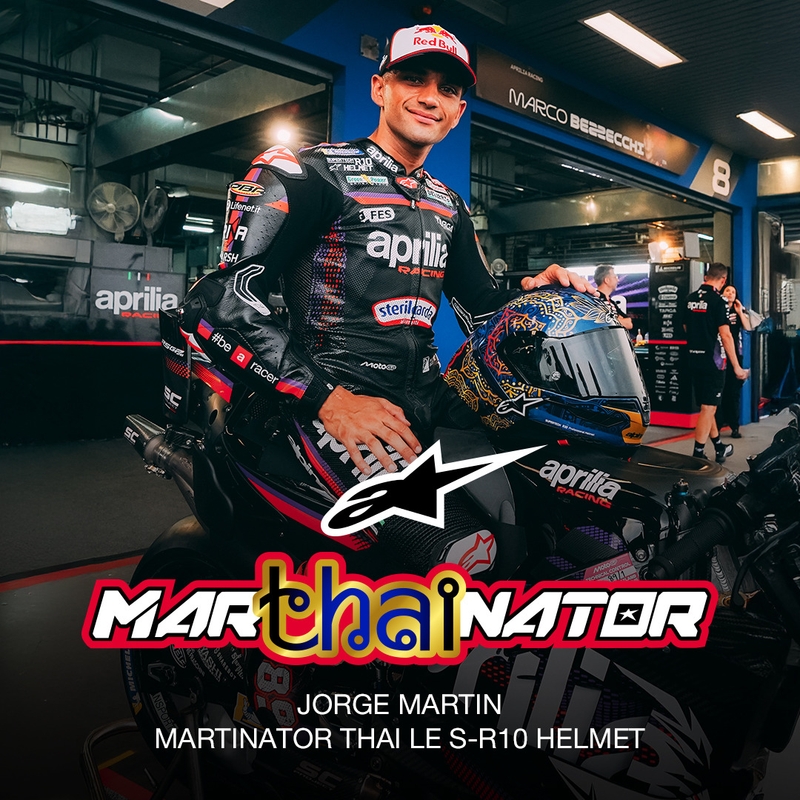 Integrálna helma na motorku Alpinestars Supertech R10 Marthainator limitovaná edícia JORGE MARTIN modro perleťovo zlato červená