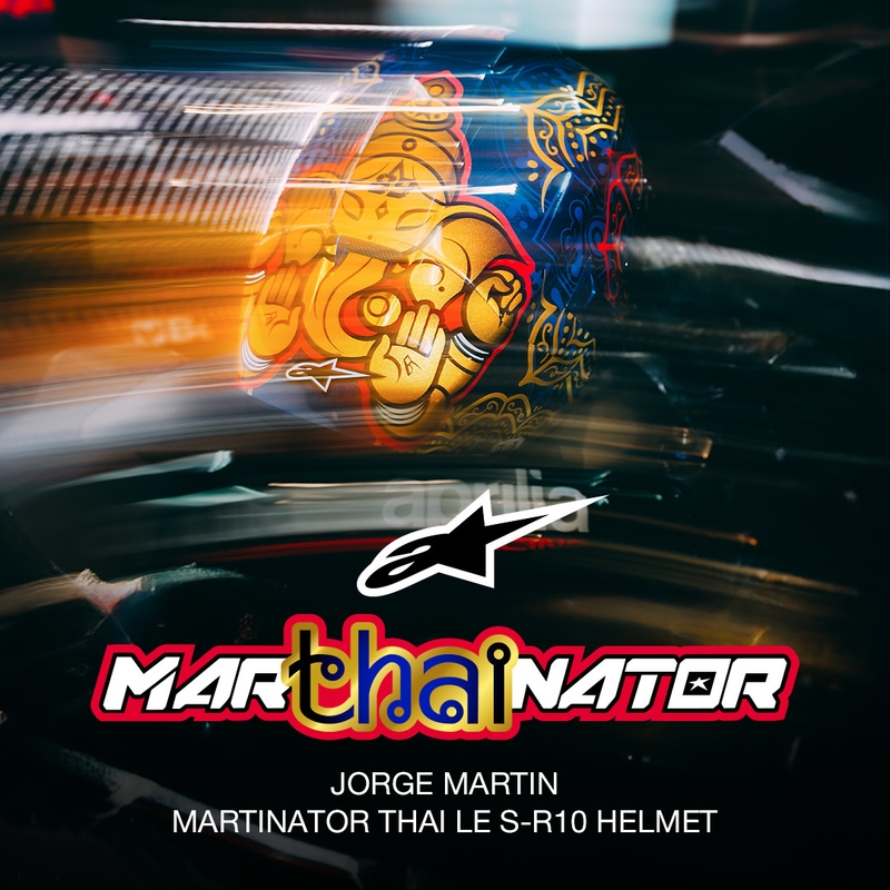 Integrálna helma na motorku Alpinestars Supertech R10 Marthainator limitovaná edícia JORGE MARTIN modro perleťovo zlato červená