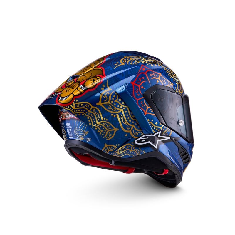 Integrálna helma na motorku Alpinestars Supertech R10 Marthainator limitovaná edícia JORGE MARTIN modro perleťovo zlato červená