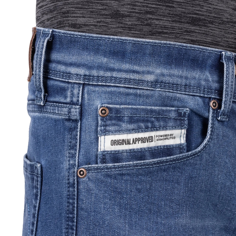 Džínsy na motorku Oxford Original Approved Tailor AA svetlomodré