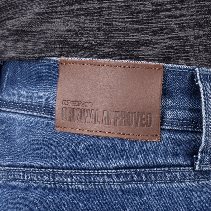 Džínsy na motorku Oxford Original Approved Tailor AA svetlomodré