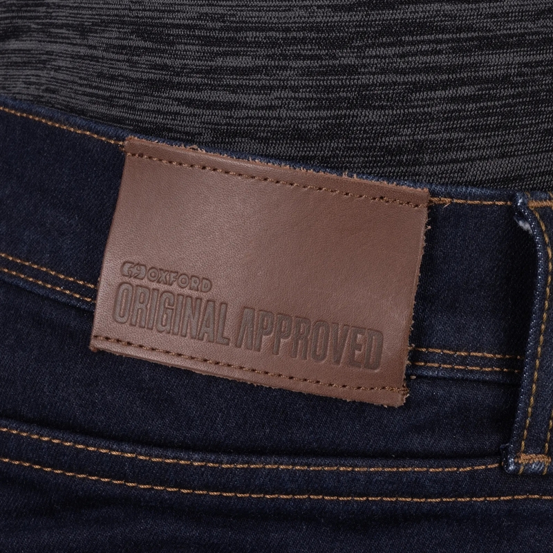 Predĺžené džínsy na motorku Oxford Marshal AAA Slim Fit čierne