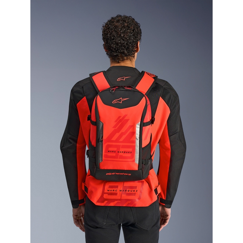 Batoh Alpinestars AMP-3 MM93 červeno fluo-červeno-čierny 17 l
