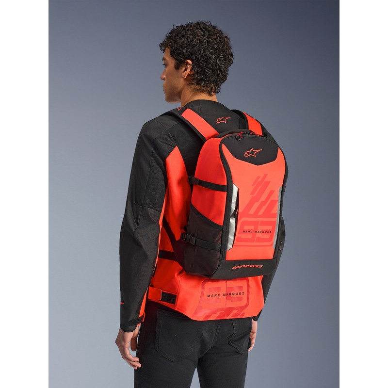 Batoh Alpinestars AMP-3 MM93 červeno fluo-červeno-čierny 17 l