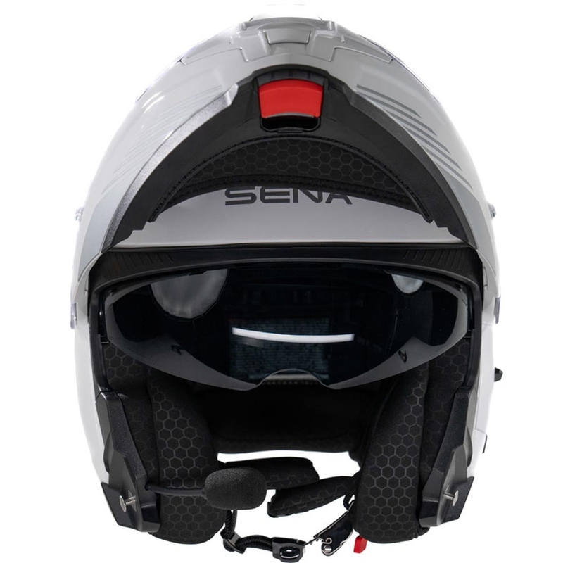 Výklopná helma na motorku s headsetom SENA Specter biela